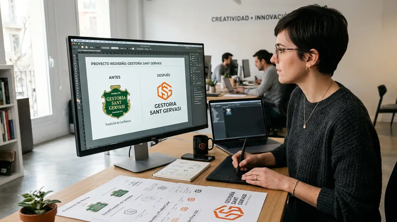 Proceso de rediseño de logotipo profesional