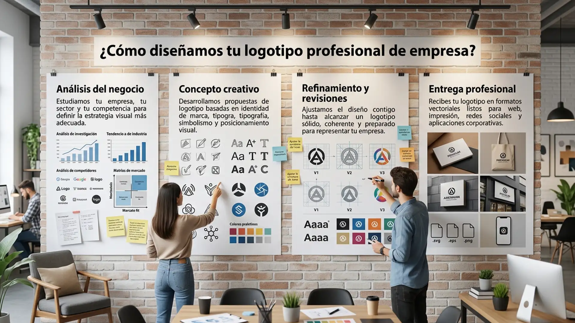Proceso profesional de diseño de logotipos