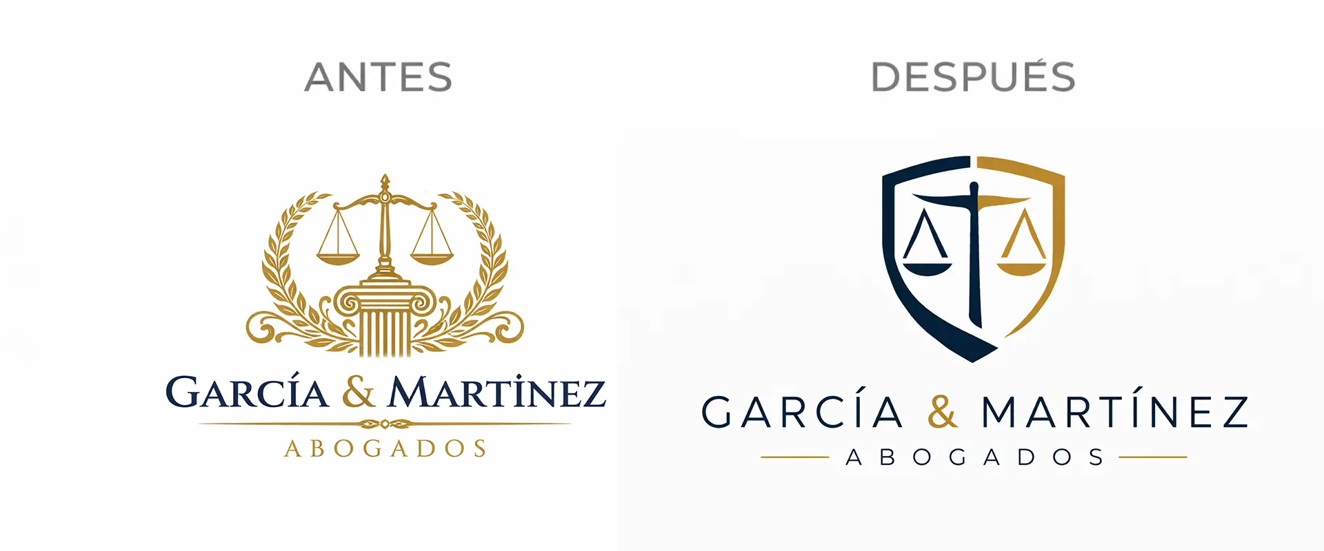Rediseño profesional de logotipo corporativo de Bufete Abogados en Barcelona